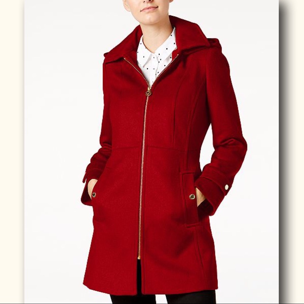 MICHAEL Michael Kors Hooded Stand-Collar Coat S